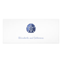 Blue Sand Dollar Modern Wedding Invitation