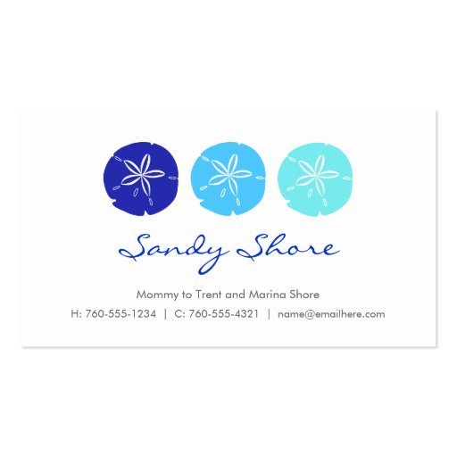 Blue Sand Dollar Mommy Cards / Business Card