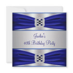 Blue Sapphire Diamond  40th Birthday Party Invitations