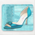 Blue Satin Ball Gown Pump mousepad