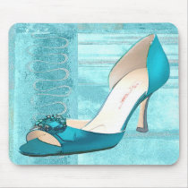 Blue Satin Ball Gown Pump mousepads by ElainePlesser Blue Satin Ball Gown Pump mousepads