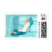 Blue Satin Ball Gown Pump stamp