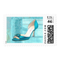 Blue Satin Ball Gown Pump postage