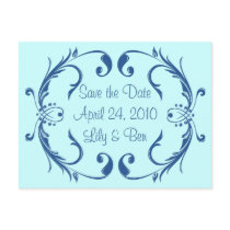 Blue Save the Date Card postcards by JuJuGarden Blue Save the Date Card postcards
