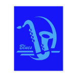 Blue sax blues postcards