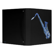 Blue Saxophone Binder by Paper_Products Blue Saxophone Binder