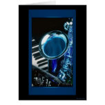 Blue Saxophone Card