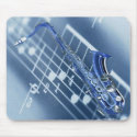 Blue Saxophone Mousepad by Buddhans_Mousepads Blue Saxophone Mousepad
