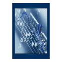 Blue Saxophone Print print