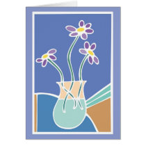 Blue scene with Flowers in Vase cards