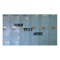 blue school lockers business cards