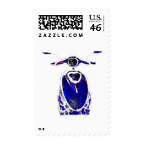 blue scooter stamp