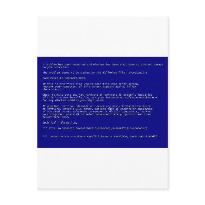 Blue Screen of Death Postcard by hepcat503