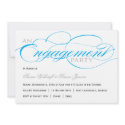 Blue Script Engagement Party Invitation invitation