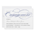 Blue Script Engagement Party Invitation invitation