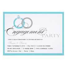Blue Script Engagement Party Invitation