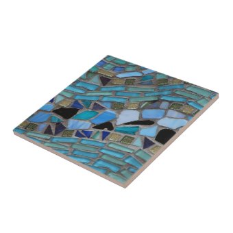 Blue Sea Glass Mosaic Tile Zazzle