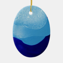 Blue Sea Glass Reflections Christmas Tree Ornament