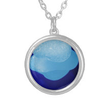 Blue Sea Glass Reflections Necklaces