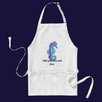 Blue Sea Horse Apron aprons