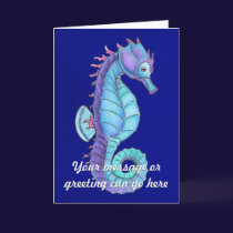 Blue Sea Horse Card cards