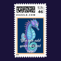 Blue Sea Horse Postage stamps