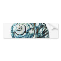 Blue Sea Shell On White Background bumper stickers by lifesphere Blue Sea Shell On White Background bumper stickers