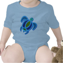 Blue Sea Turtle 2-Sided Infant Creeper