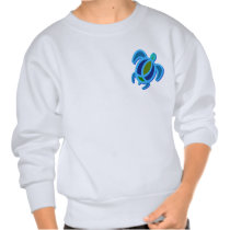 Blue Sea Turtle 2-Sided Kids' Sweatshirts