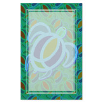 Blue Sea Turtle Blank Stationery