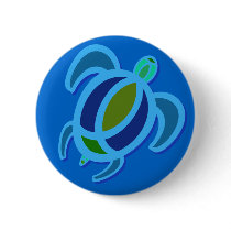 Blue Sea Turtle Buttons
