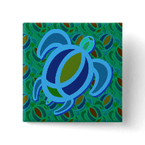 Blue Sea Turtle Buttons