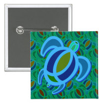 Blue Sea Turtle Buttons