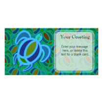 Blue Sea Turtle Custom Card Picture Card