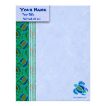 Blue Sea Turtle Custom Letterhead