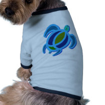 Blue Sea Turtle Dog Shirts