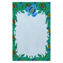 Blue Sea Turtle Flame Stationery