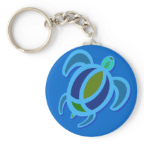 Blue Sea Turtle Keychain