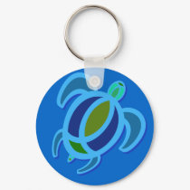 Blue Sea Turtle Keychain