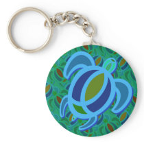 Blue Sea Turtle Keychain