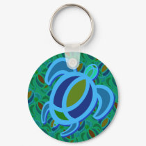 Blue Sea Turtle Keychain