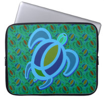Blue Sea Turtle Laptop Sleeve