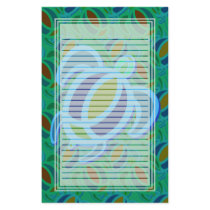 Blue Sea Turtle Lined Stationery