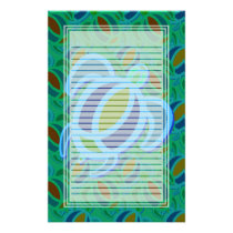 Blue Sea Turtle Lined Stationery