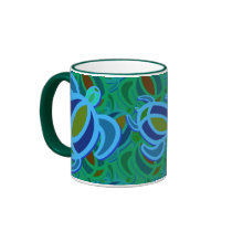 Blue Sea Turtle Mugs
