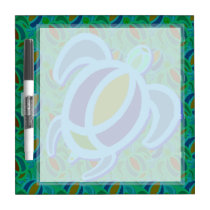 Blue Sea Turtle Small Dry Erase Board