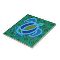Blue Sea Turtle Tile
