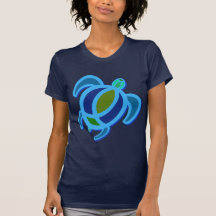 Blue Sea Turtle Women's Dark Shirts
