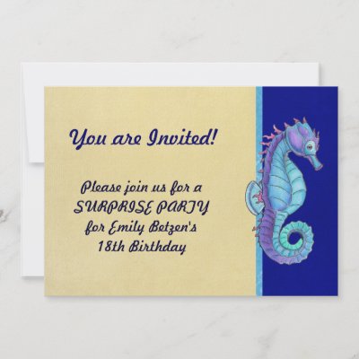 seahorse invitations
