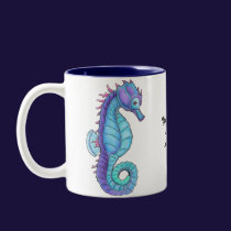 Blue Seahorse Mug mugs